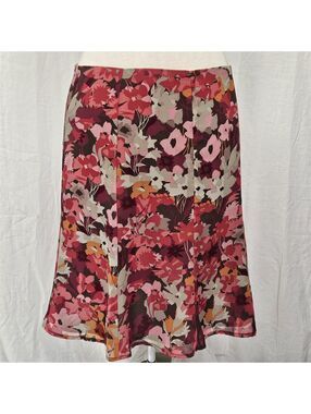 Y2K Vtg Fall '04 Pink Floral Paneled Midi Skirt, Old Navy sz 5